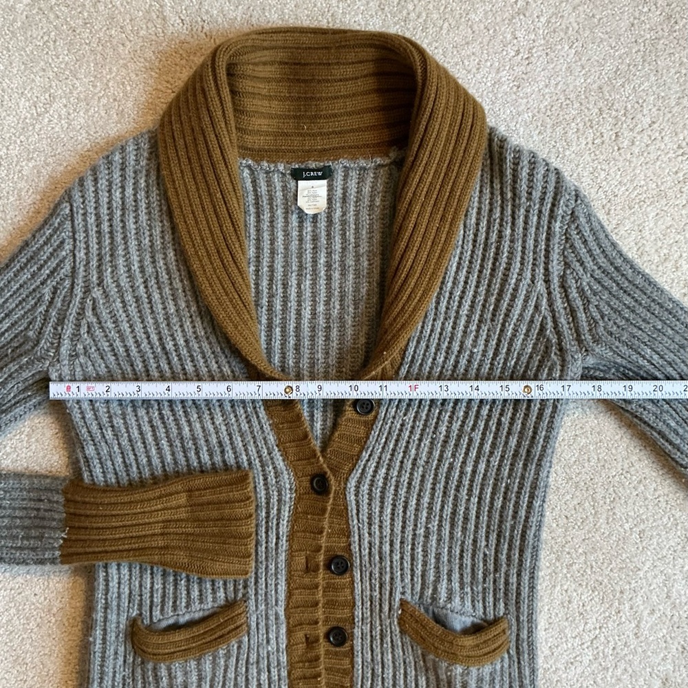 J. Crew Cardigan Gray and Brown Sweater S - Picture 3 of 6